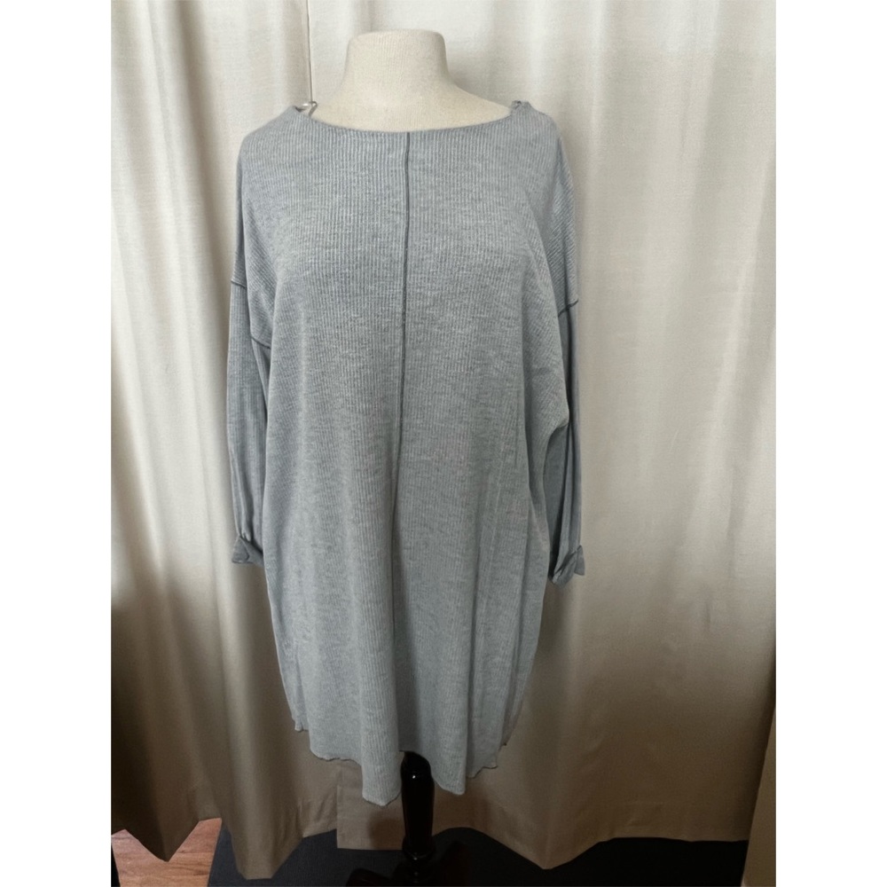 Gray short 3/4 sleeve dress from Zara.